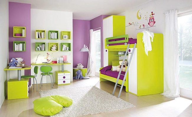 Green Purple Kids Bedroom Paradise