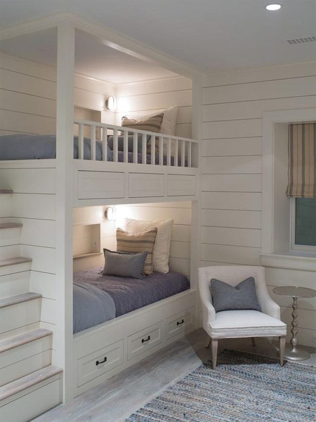Blue-Gray Bunk Bedroom Retreat