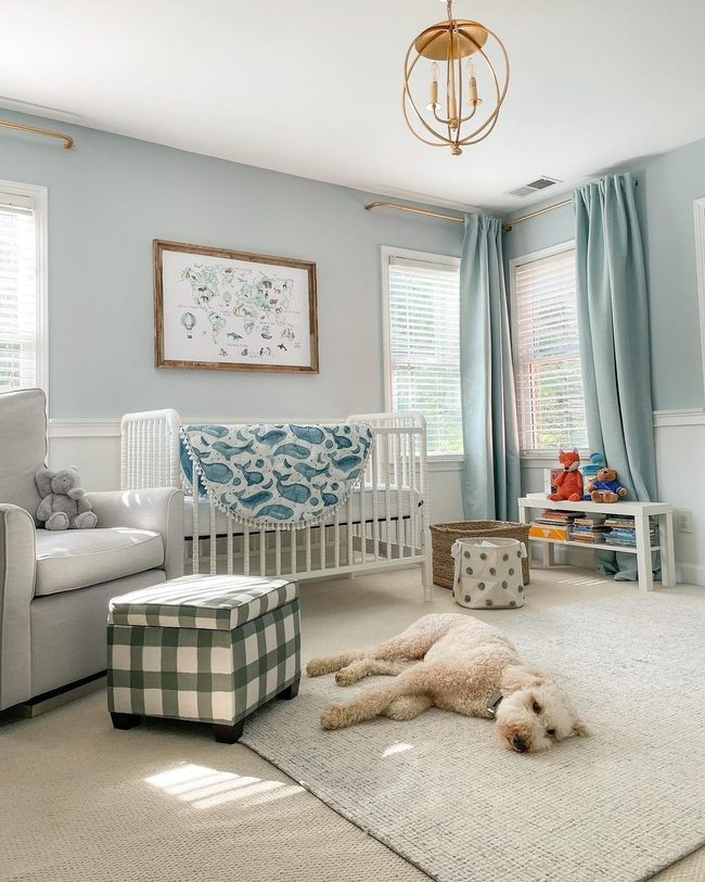 Blue Walls Light Filled Kids Room