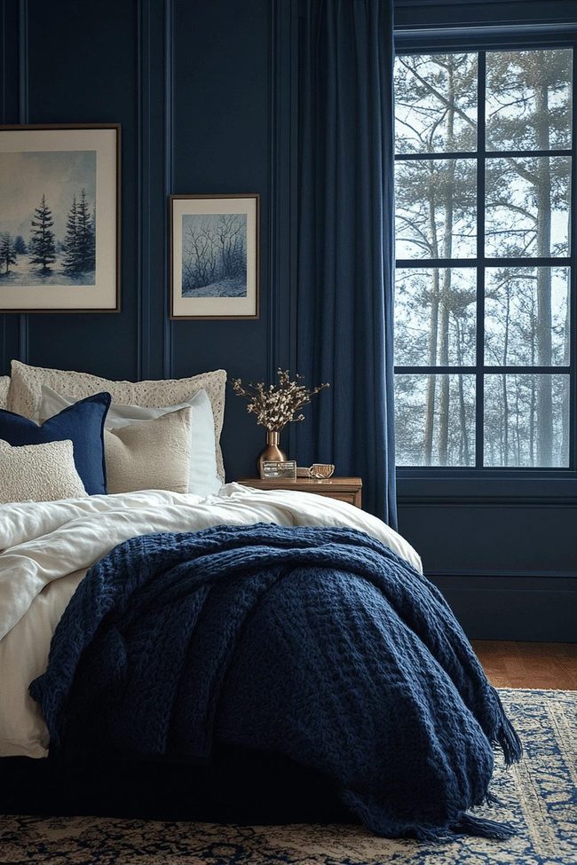 Retro Navy Boho Girls Room