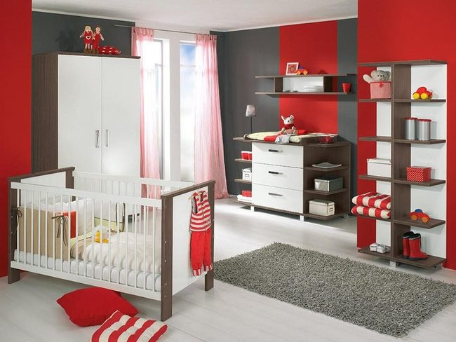Red And Gray Nursery Bliss