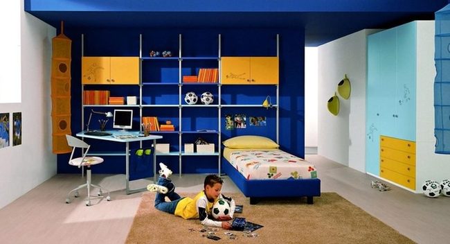 Blue and Yellow Kids Bedroom