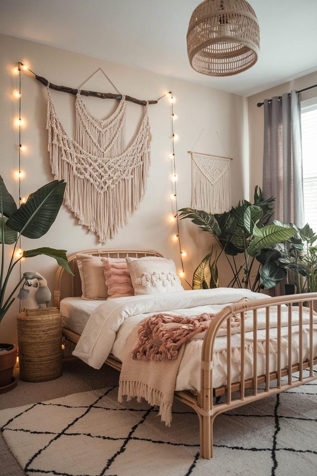 Macramé Wall Green Indoor Plants