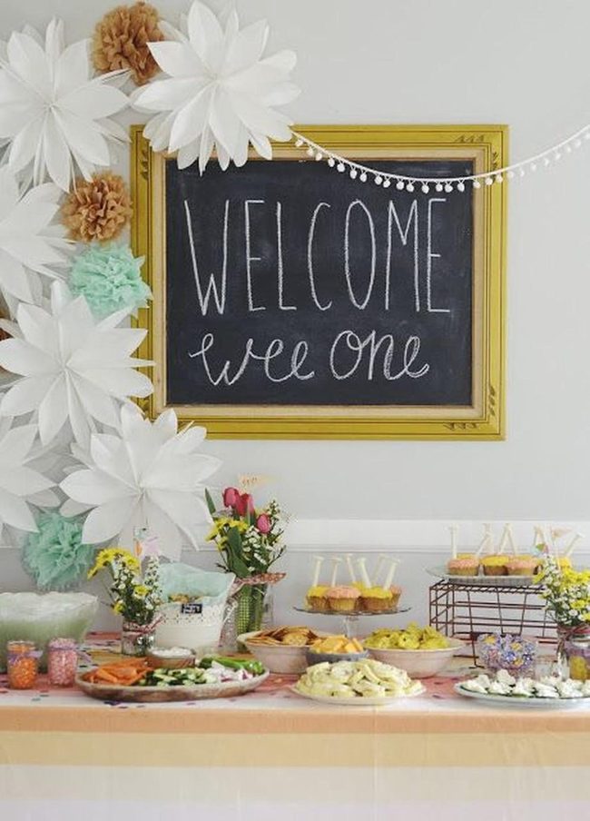 Pastel Paper Flowers Baby Celebration