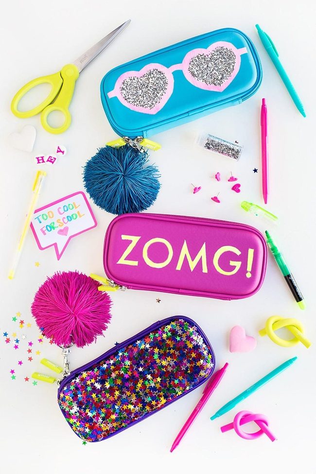 Rainbow Glitter Stars Pencil Case