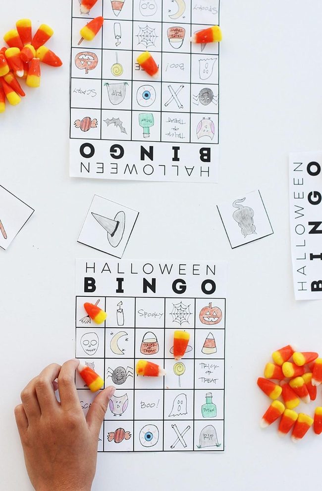 Halloween Bingo With Candy Corn