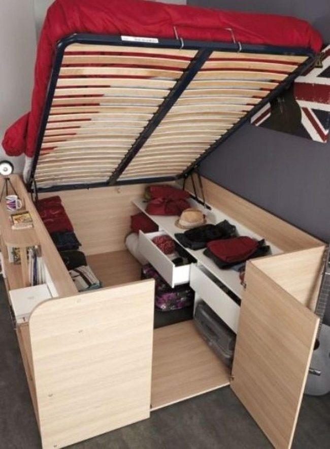 Hidden Storage Lift Bed