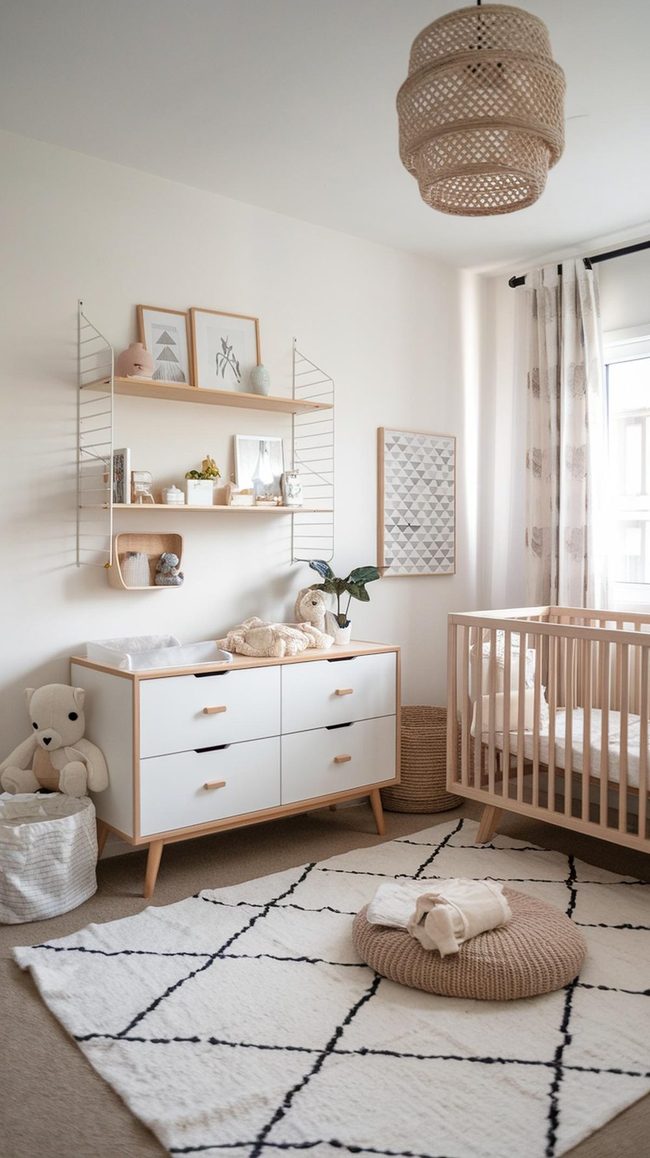 Light Wood And White Scandinavian Nursery