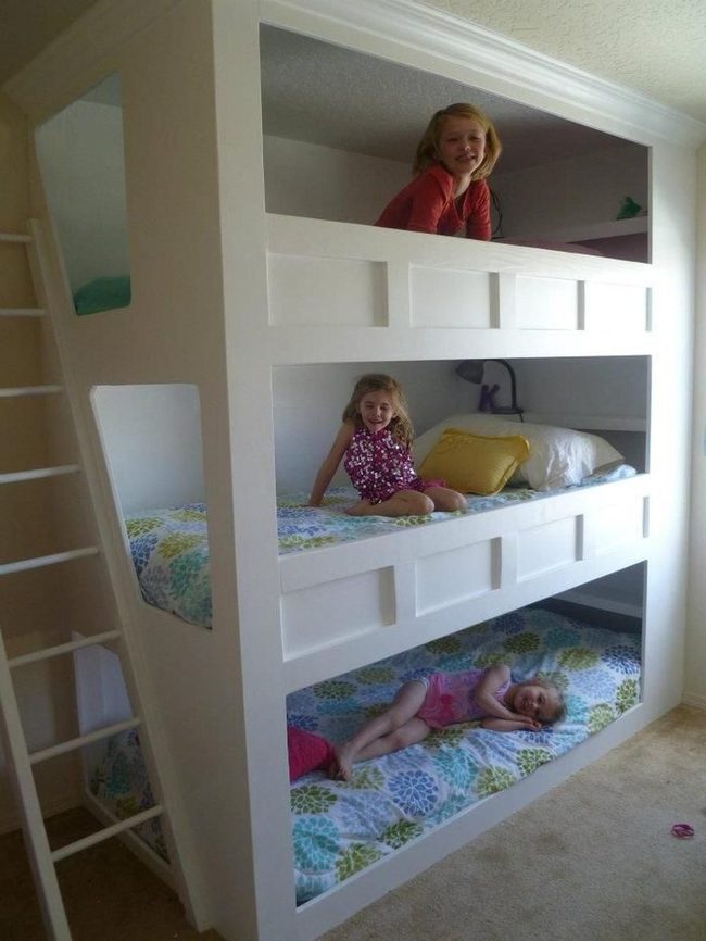 White Triple Bunks, Floral Dreams