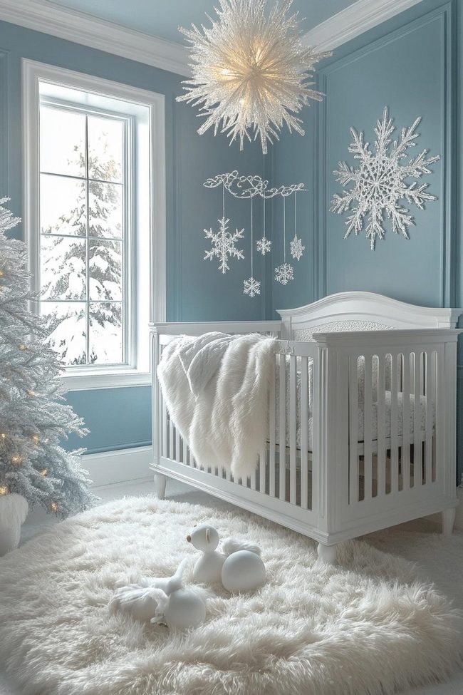 Icy Blue Snowflake Nursery