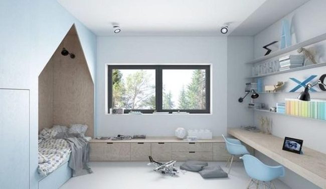 Sunlit Blue Kids' Workspace