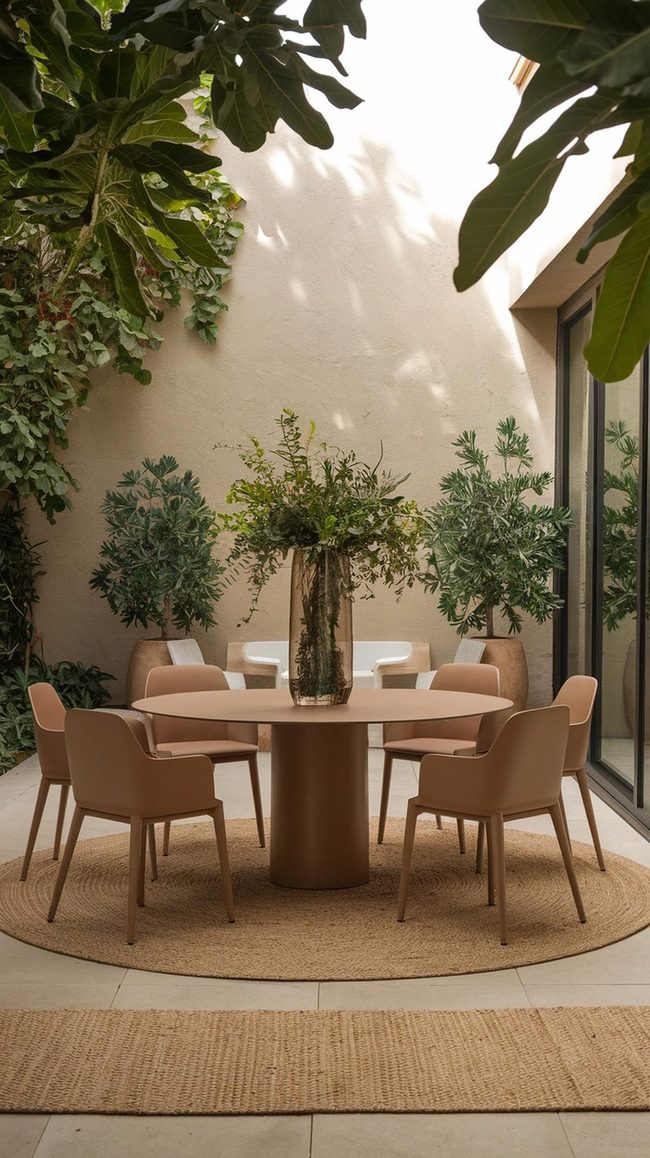Open-Air Rug Grounds Dining Space