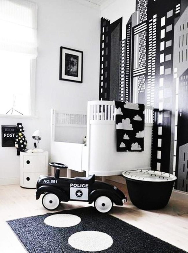 Black And White Urban Nursery