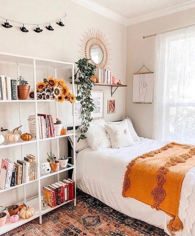 Orange Tassel Blanket, Natural Light