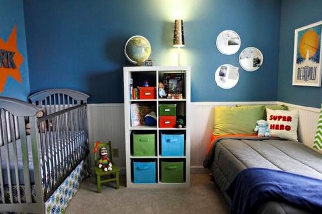Blue Walls, Colorful Toy Storage