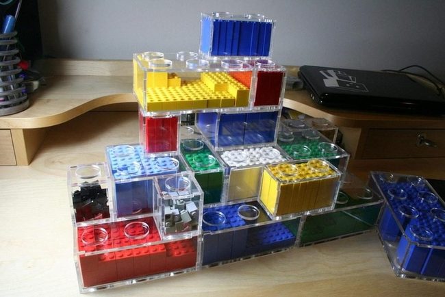 Colorful Blocks Clear Containers