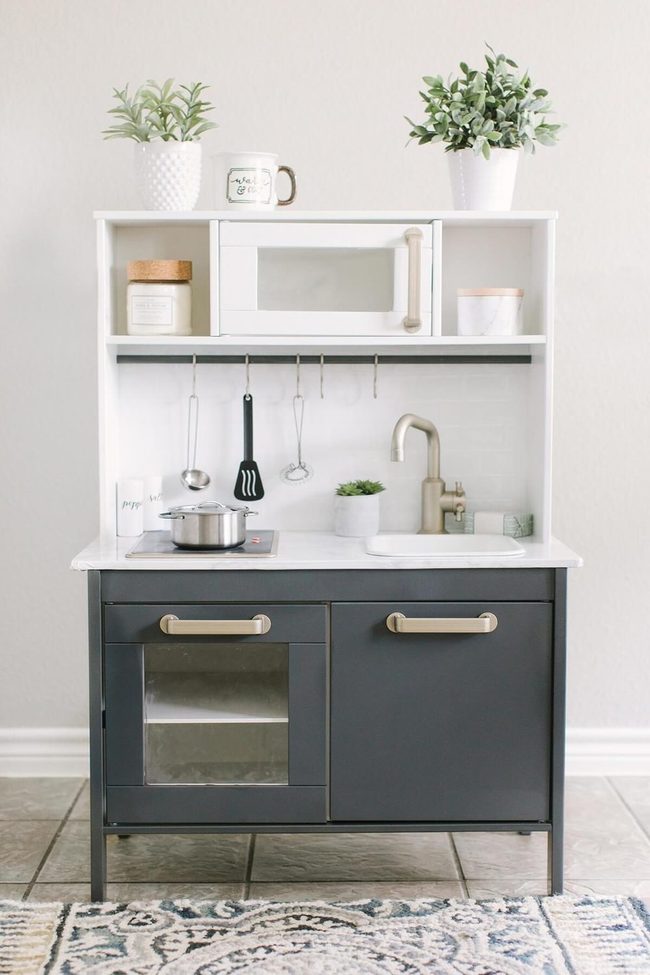 Pastel Hand-Painted Play Kitchen