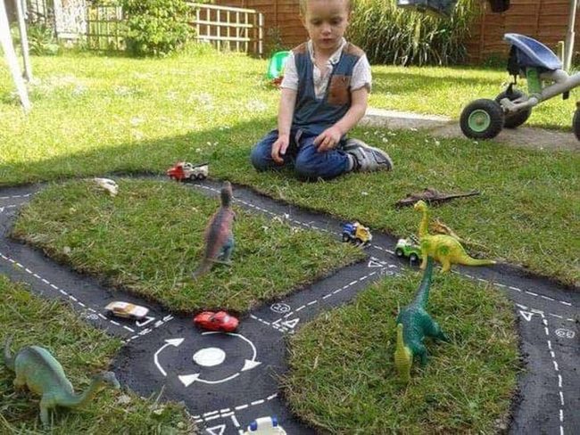 Backyard Toy Car Track