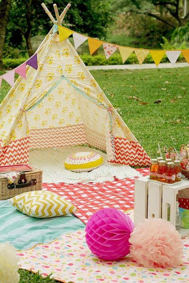 Yellow Floral Teepee Party