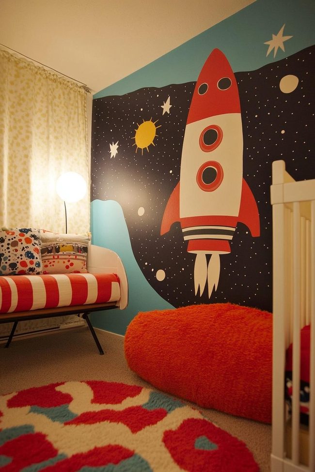 Orange And Blue Atomic Nursery