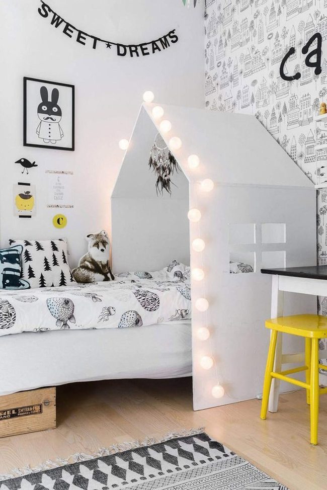 Black and White Cityscape Bedroom