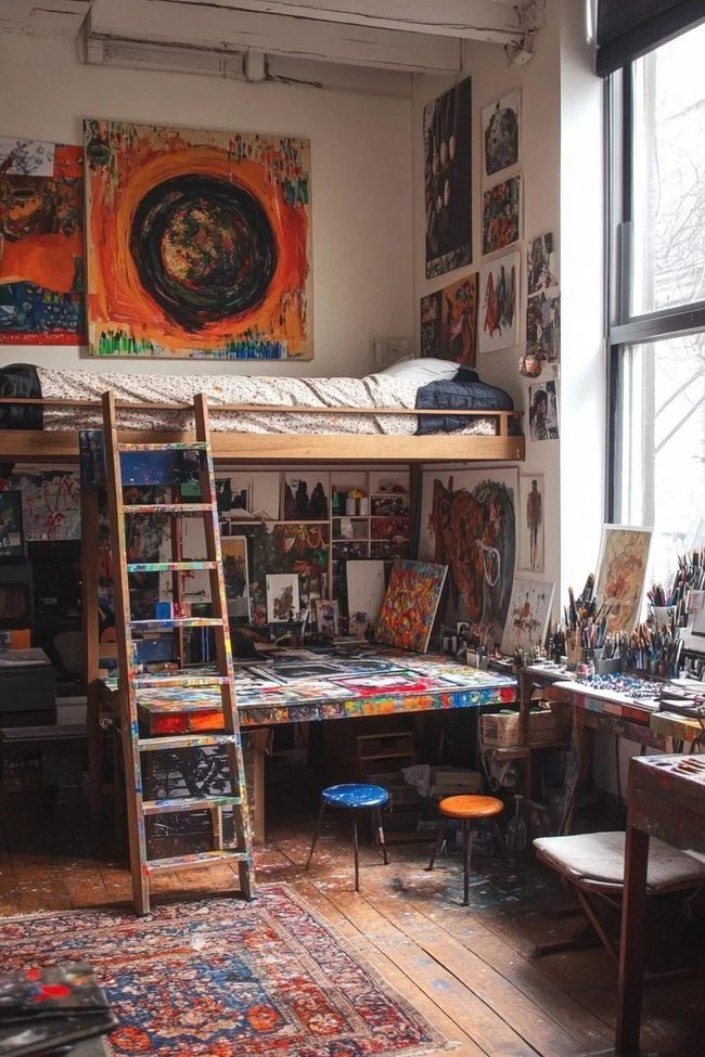 Artist'S Studio Loft With Sunlight