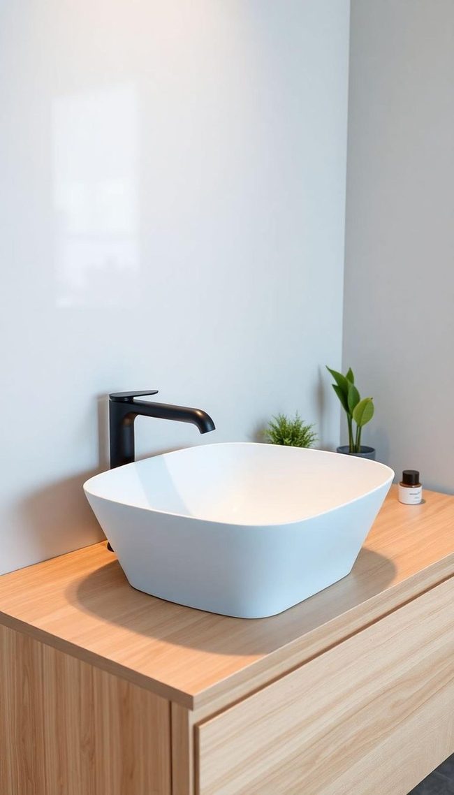 Matte Black Faucets Glossy White Sinks