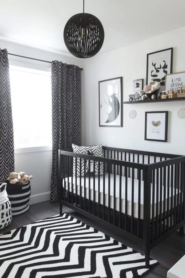 Black Chevron Nursery Statement