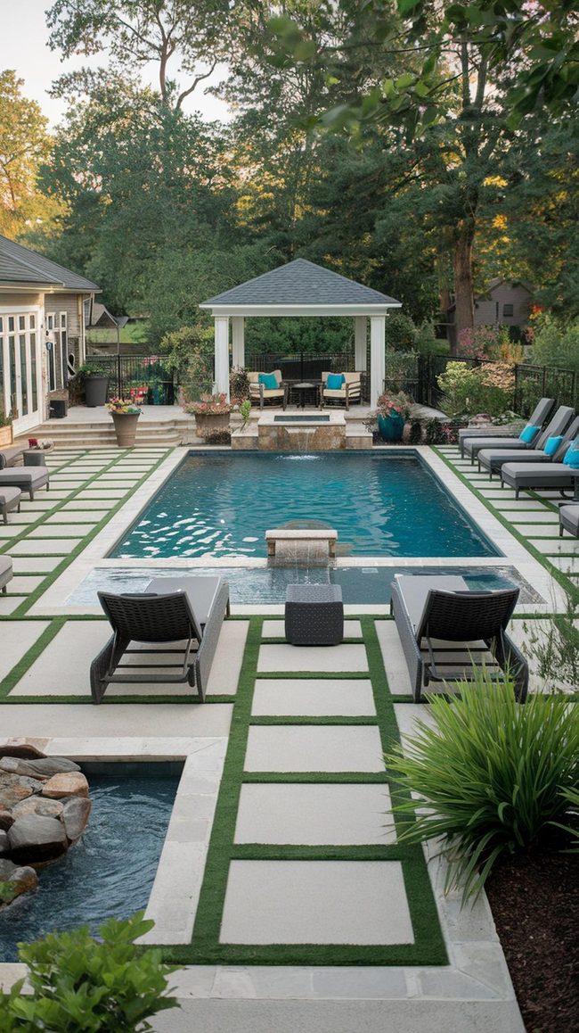 Pool Oasis With Lounge Seating Area