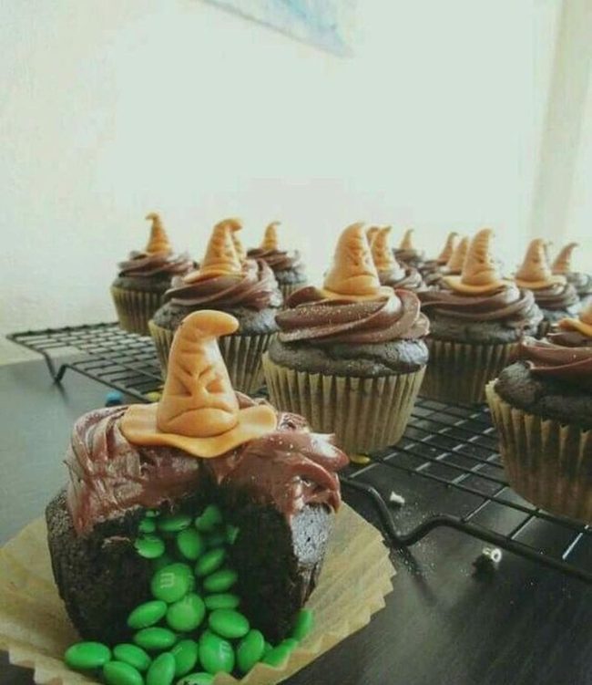 Chocolate Cupcakes Green Candy Surprise
