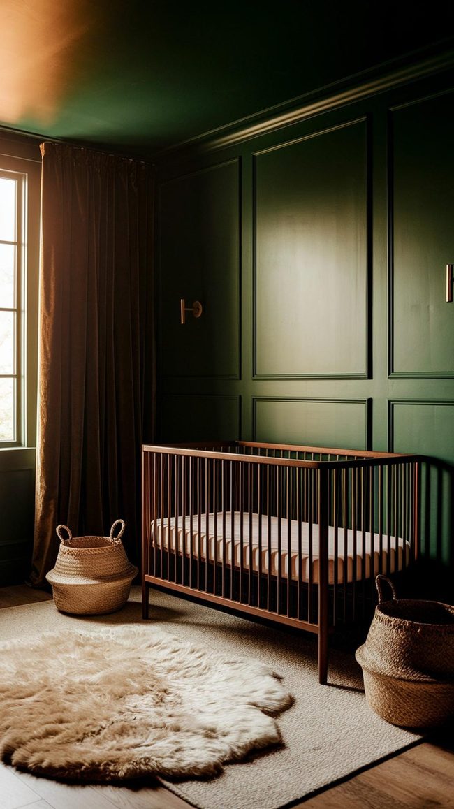 Dark Green Velvet Nursery Sanctuary