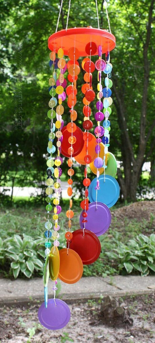 Recycled Buttons Wind Chime