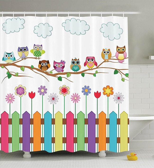 Wildflower Owls Yellow Bathroom