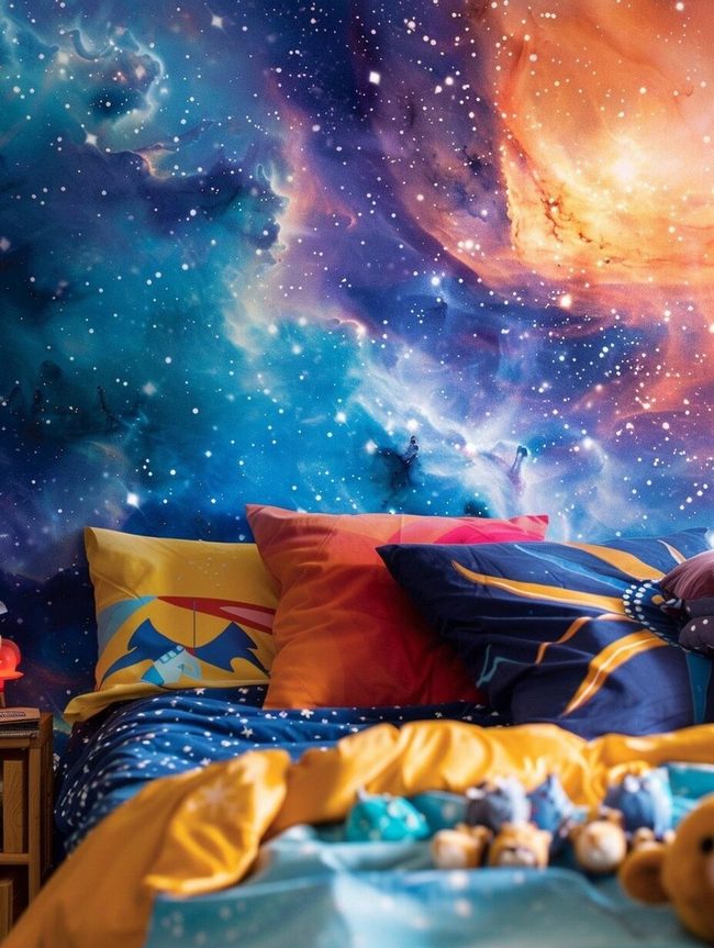 Swirling Purple Stars Deep Space