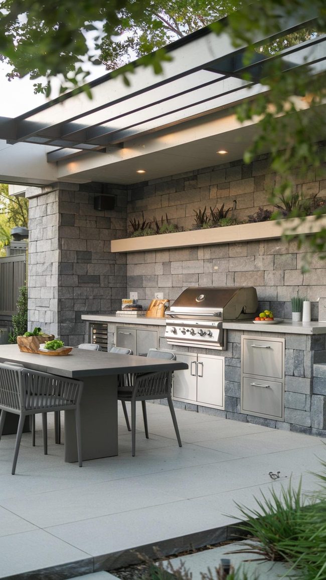 Stone Countertop Patio Kitchen Island