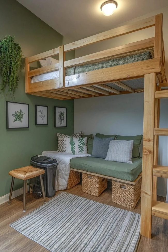 Natural Wood Loft Nook