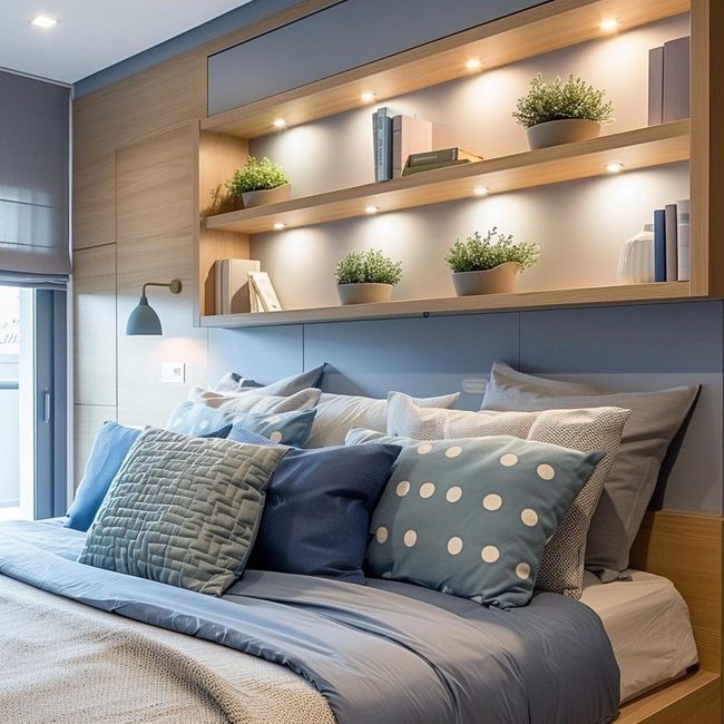 Wall-Mounted Shelves Enhance Vertical Space