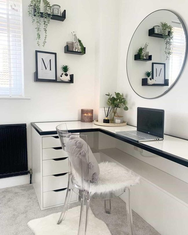 White Acrylic Study Corner