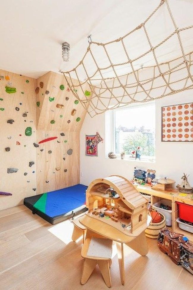 Rainbow Climbing Wall Kids Room