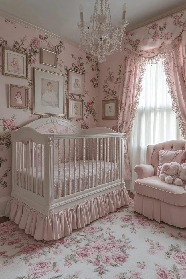 Pink Roses Vintage Nursery