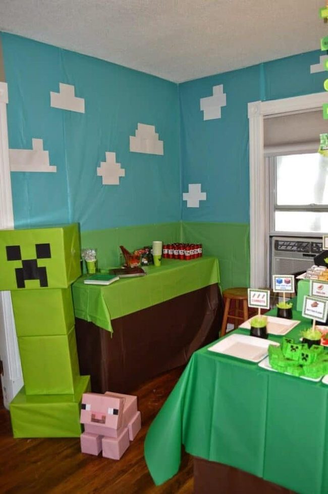 Pixelated Minecraft Block Scene