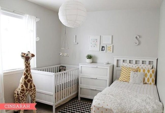 Giraffe Toy Nursery With Zigzag Rug