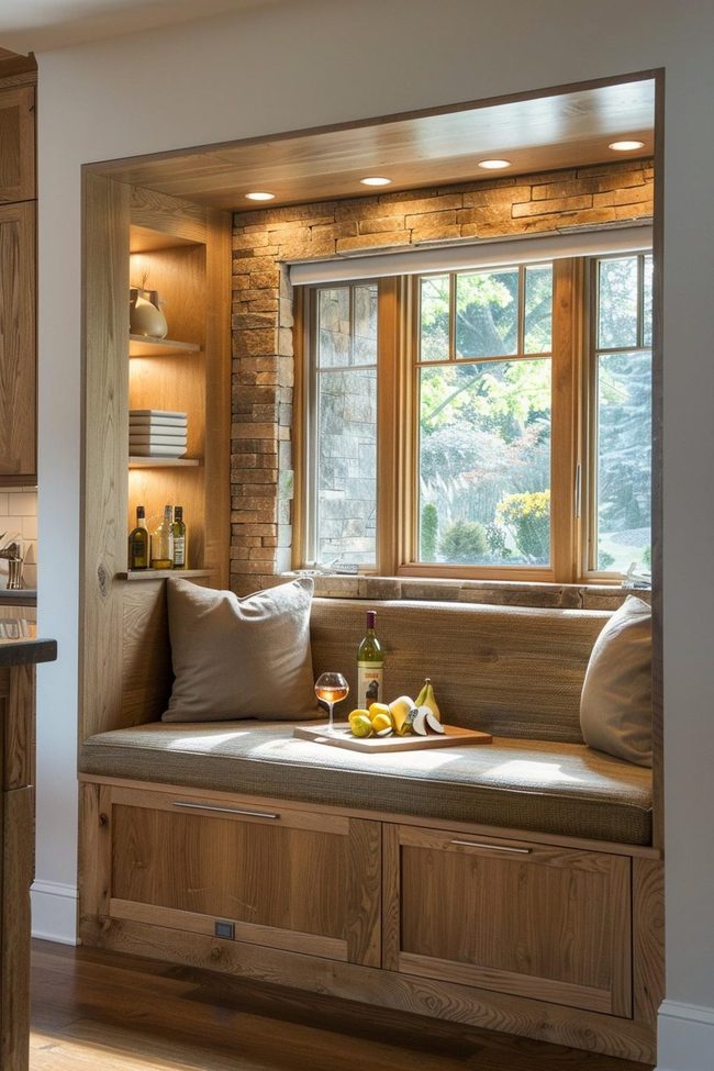 White Cushioned Booth Seating