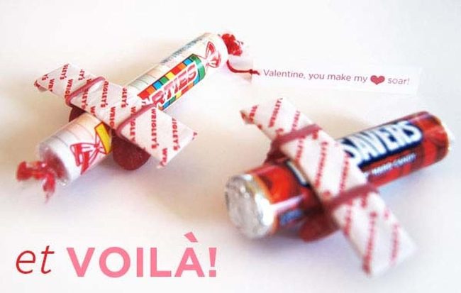 Flying Smarties Valentine Planes