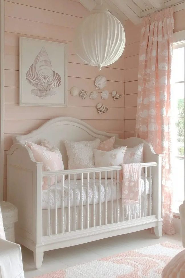 Blush Nursery With Shell Accents