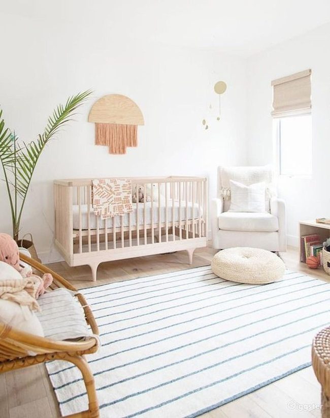 Light Wood Nursery With Natural Textures