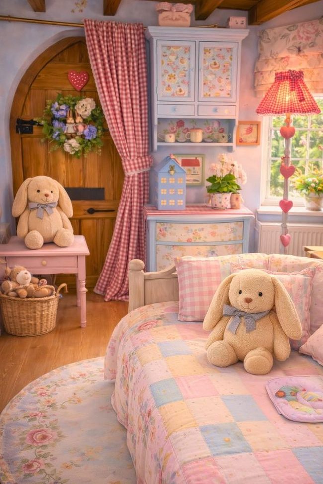 Sage Green Nursery With Hand-Painted Bunnies