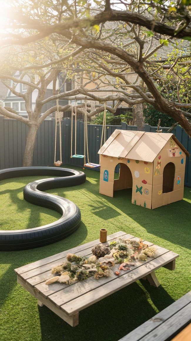 Recycled Materials Into Play Zone Setup