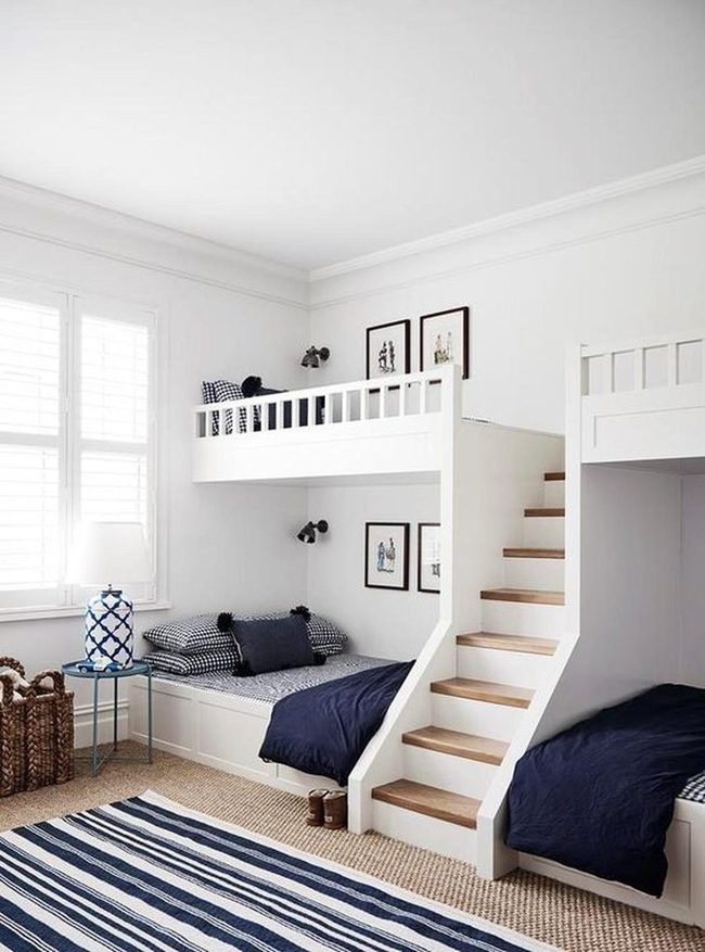 Navy Checkered Bunk Elegance