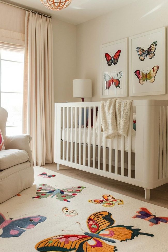 Colorful Butterfly Shaped Floor Rugs
